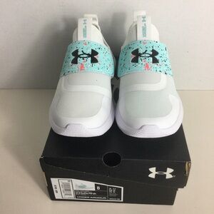 NIB UNDER ARMOUR WOMENS RUNPLAY PAINT SLIP ON RUNNING SHOES  US SIZE 8